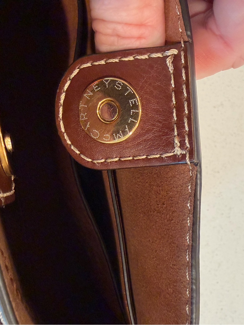 Stella McCartney Cognac Brown Perforated Logo bag- hard to find #stellamccartney - Picture 5 of 9